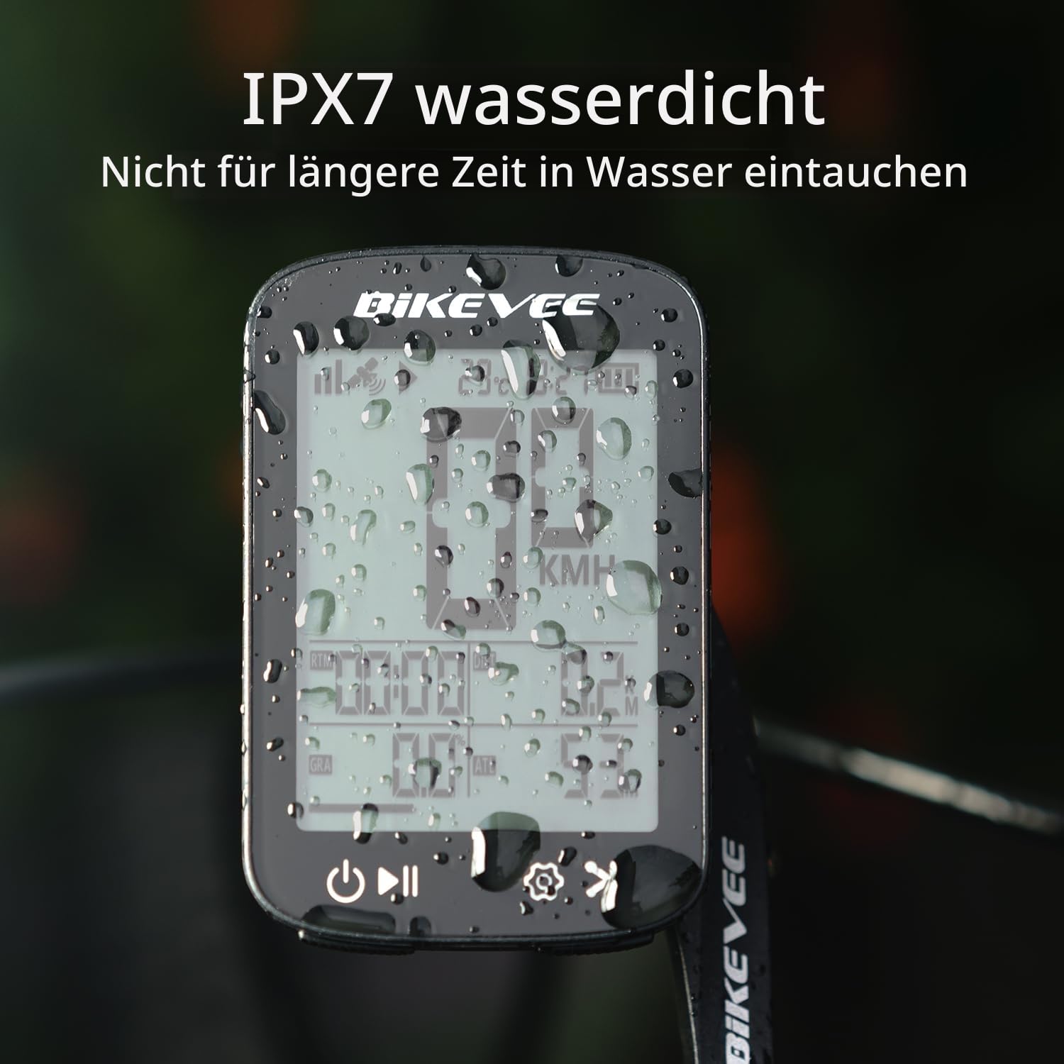 GPS Fahrradcomputer Kabellos Wasserdicht 2.4 Zoll FSTN Display IPX7 28h Akkulaufzeit Leichtes Fahrrad Tacho mit Geschwindigkeit Distanz Höhe Temperatur Gradient