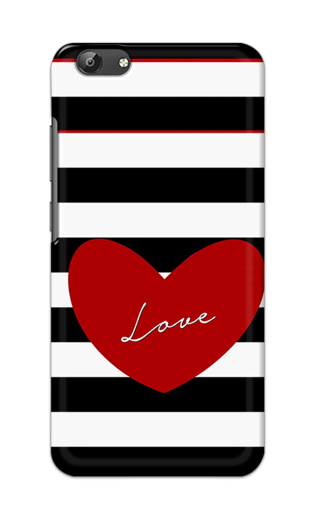 PRINTFIDAA Heart with Black Colour Horizontal Lines Image Printed Designer Case for Vivo Y69 Back Cover