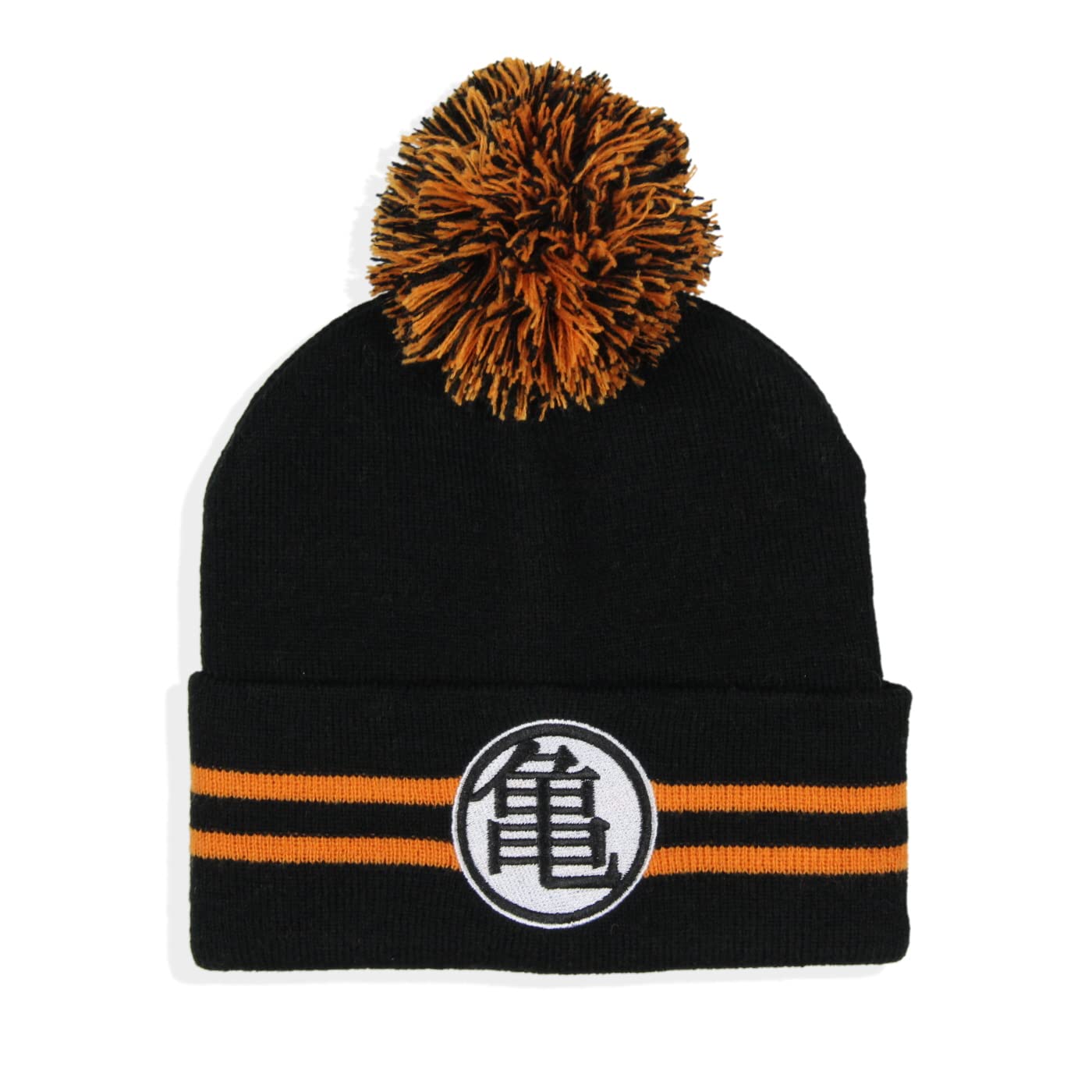 Dragon Ball Z Anime Goku Master Roshi Turtle Ermitit Logo Cuff Pom Gorro Negro, Negro -, talla única