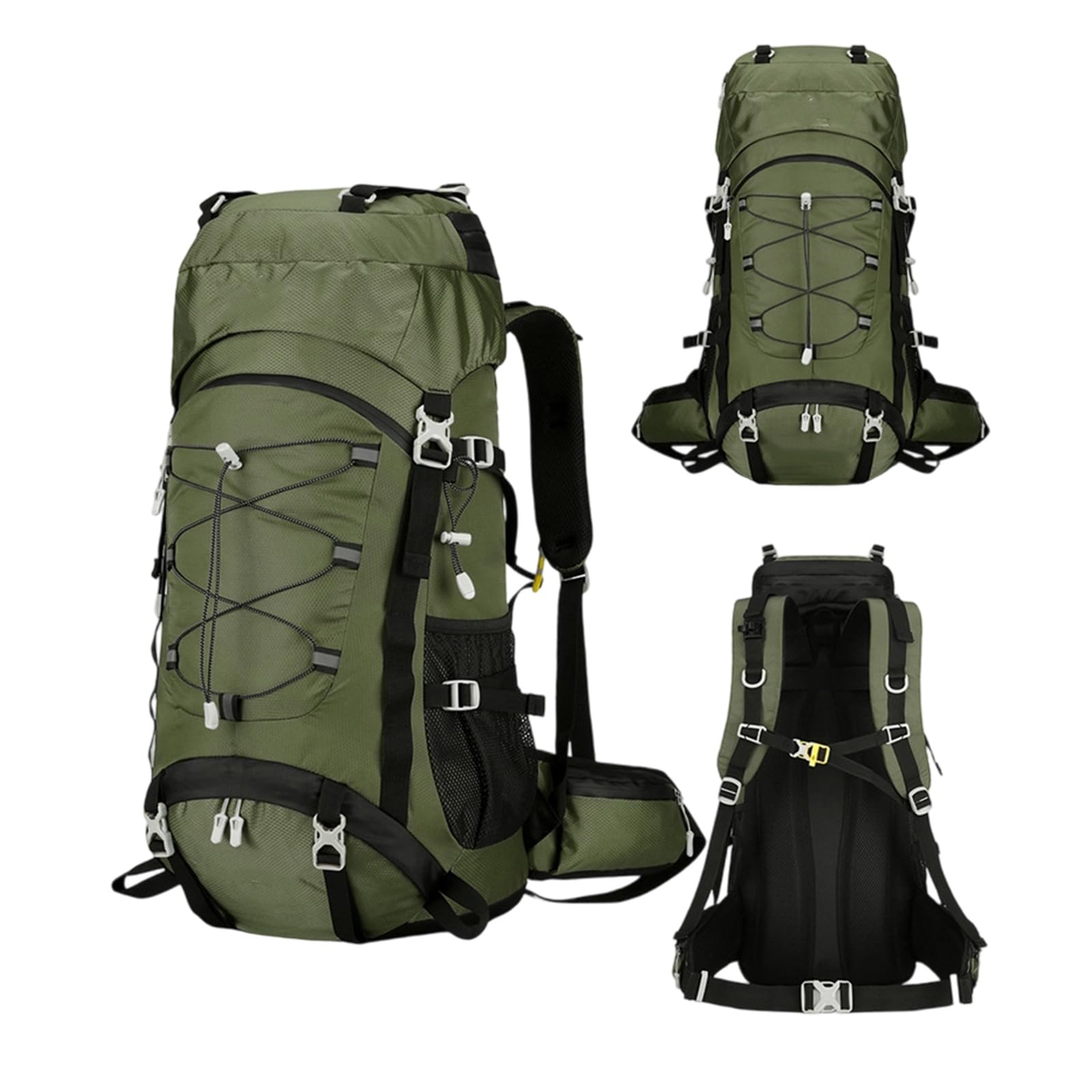 60L Grande Capacità Zaino Da Trekking In Poliestere Impermeabile Zaino Multipocket per Alpinismo Campeggio Poliestere Escursionismo Bag