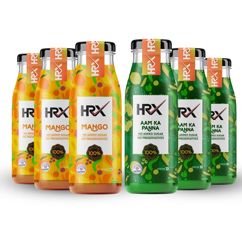 HRX Sour Punch Combo | Mango Juice + Aam ka Panna | No Added Sugar | No Preservatives | 200 ml (Pack of 6) (B0D73RJLMF) Amazon Price History, Amazon Price Tracker