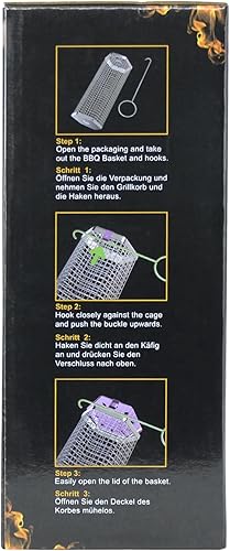 Miniatura 9 de Cesta de parrilla rodante, mango de madera extraíble, acero inoxidable 304, herramientas de parrilla de anidación, accesorios de barbacoa para