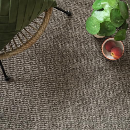 Decoweb Moquette Tissé Plat - Mahé - Marron cendré - Rouleau de 4m x 3.00m