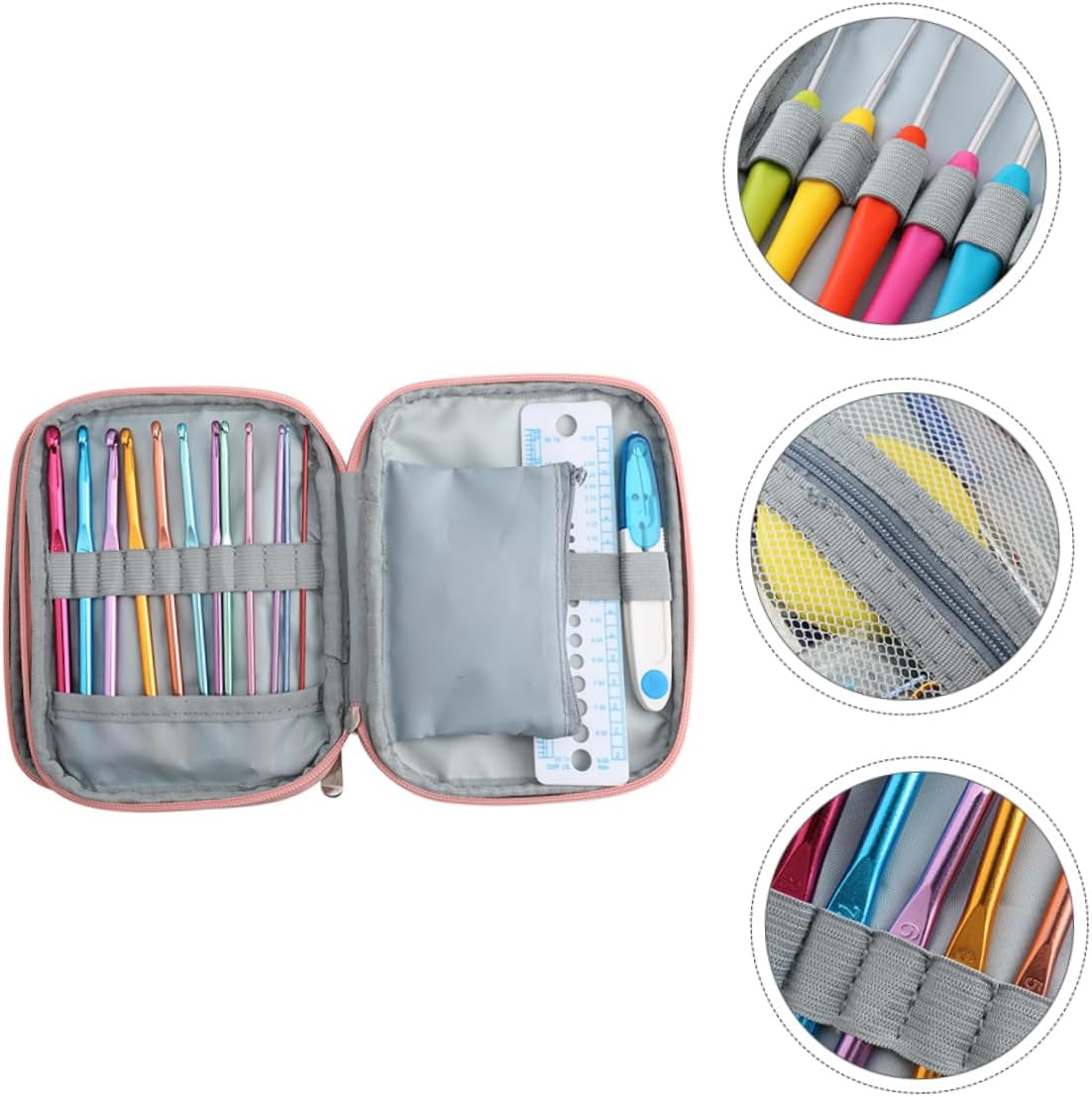 OSALADI Knitting Weaving Hooks Set for Beginners with Pink Handle