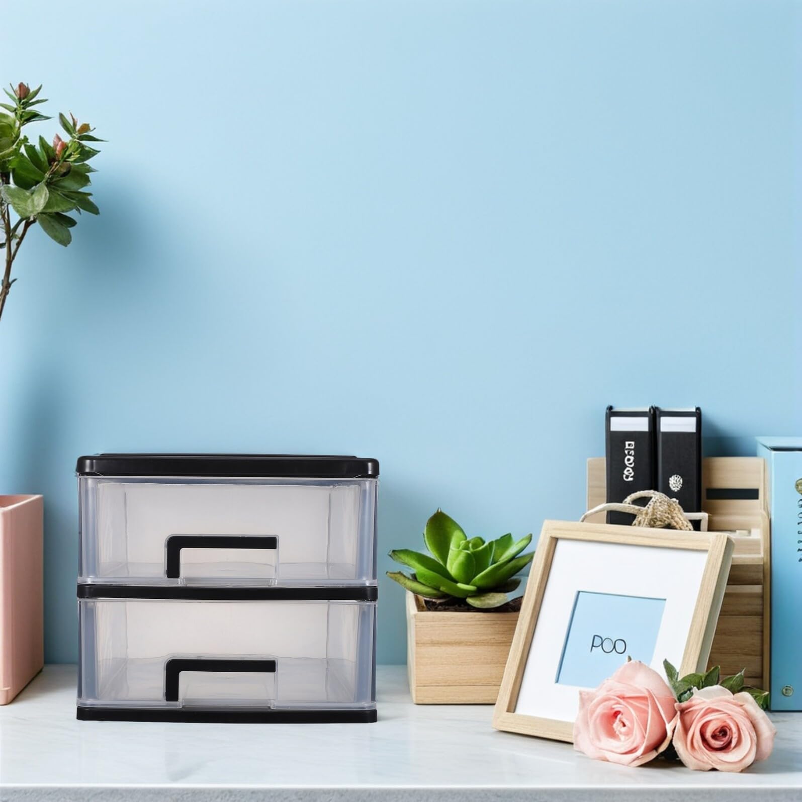 Levemolo organizator artykułów rzemieślniczych schowek w szufladzie w klasie organizator kosmetyków szuflada wielowarstwowa szuflady do makijażu do toaletki szuflady PP Black