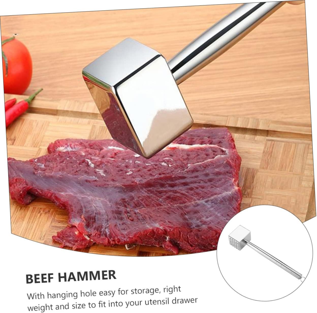 Meat Tenderizer Hammer Beef Mallet Meat Beater Steak Tenderizer Tool Rolling Hammer
