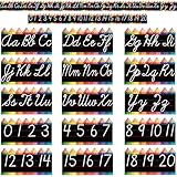 Alphabet Bulletin Board Set - 15 PCS ABC Wall Decorations Cursive Alphabet Line for Classroom Wall for Pre School Elementary Classroom Homeschool, Playroom Bedroom Decorations (Black Cursive)