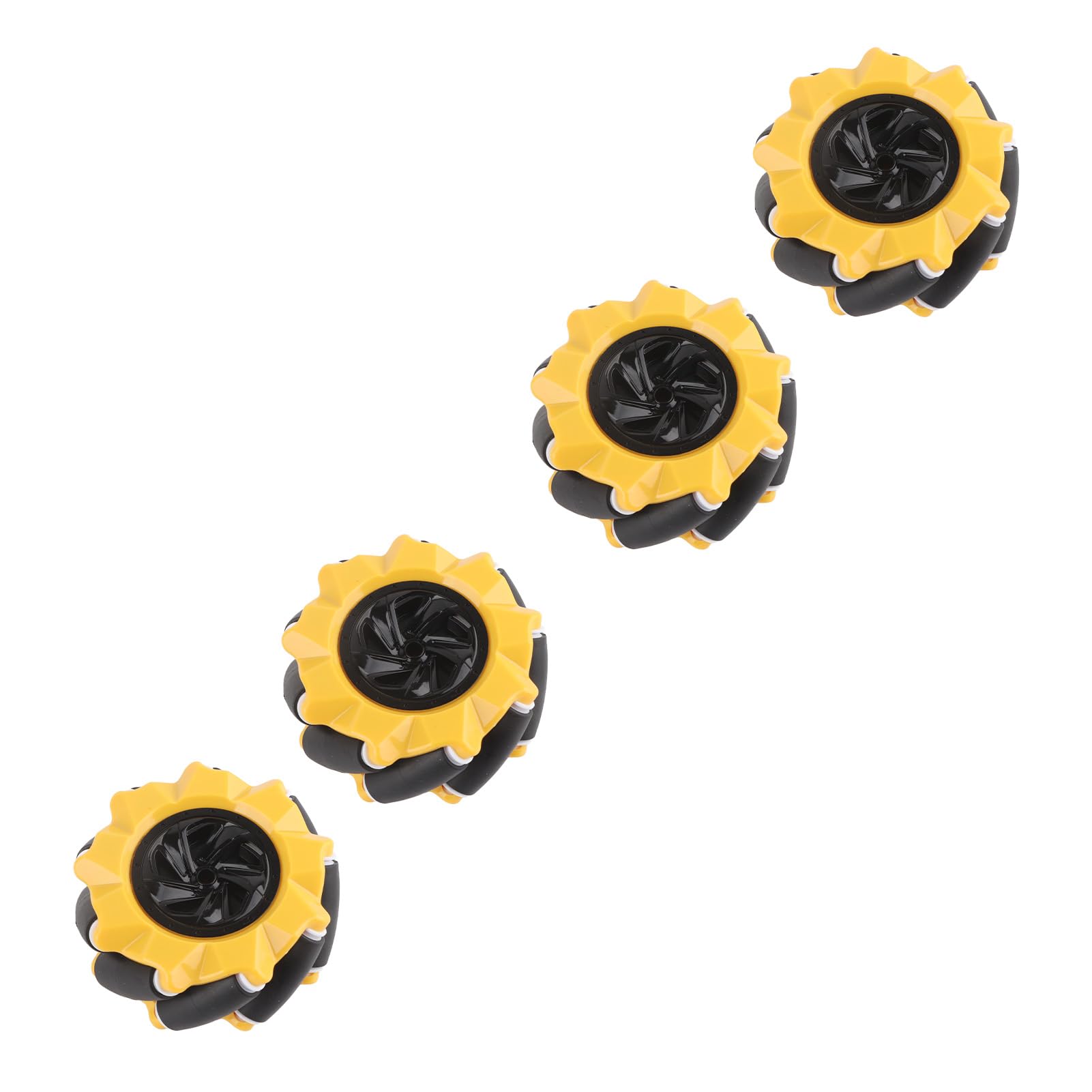 Mecanum-Rad omnidirektionales Roboterauto 80 mm ABS-Gummi Gelb/Schwarz für TT Motors-Bausteine