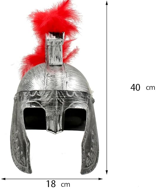 Foto 2 de 7 de Carnavalife Casco Medieval de Espartano Griego con Ciruela roja, Disfraz Romano de Accesorios Antiguos