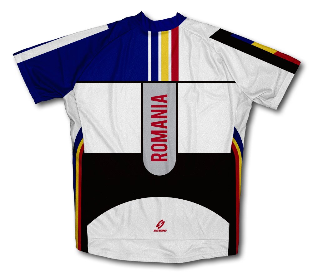 ScudoPro Romania Short Sleeve Cycling Jersey for Men - Size 4XL White