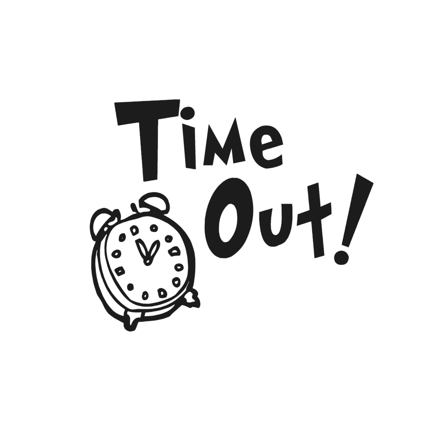 "TIME OUT" Clock Wall Decal - 18" X 22" Removable Vinyl Sticker, Nursery, Kids Room Decor - View #8