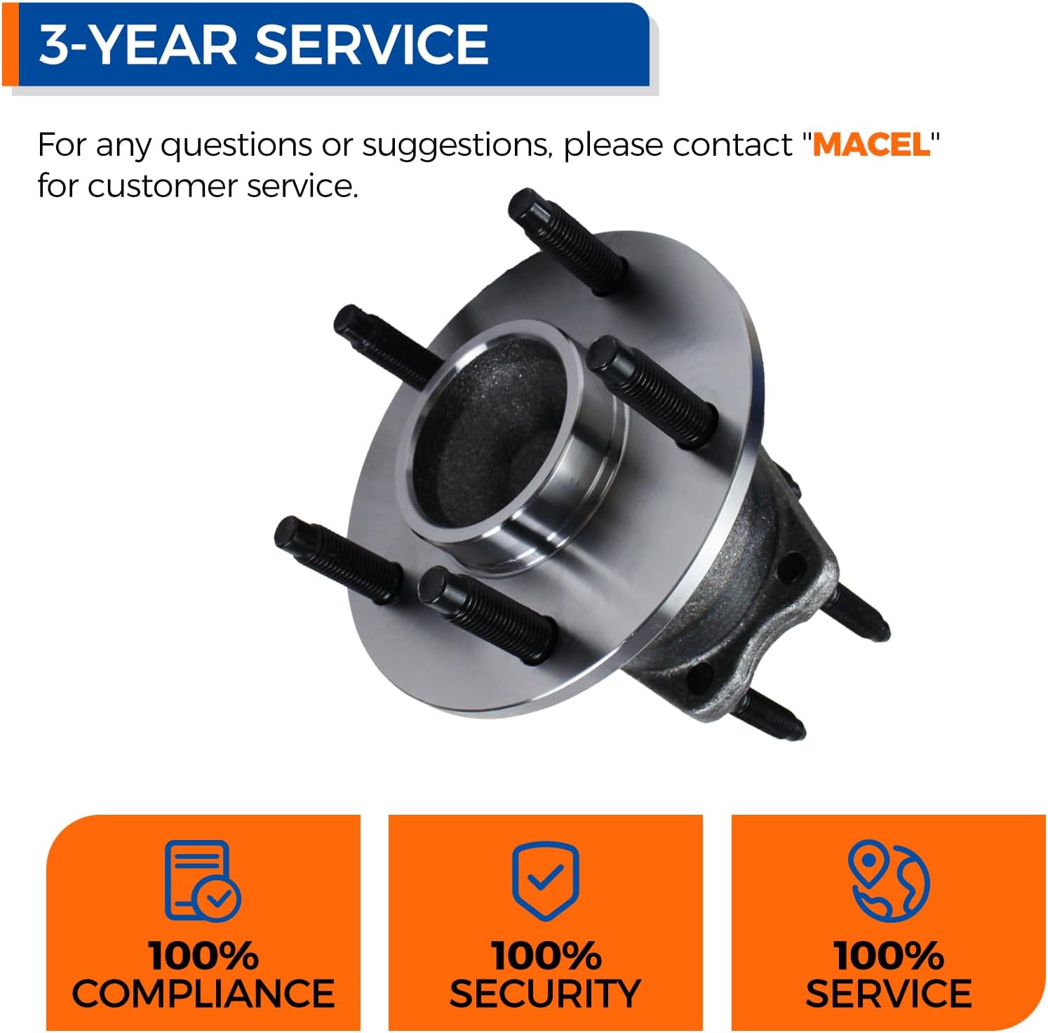 PAROD 512285 Rear Wheel Hub & Bearing Assembly Compatible with 2009-2010 Chevy Cobalt, 2008-2010 HHR, 2004-2012 Malibu, 2005-2010 Pontiac G6, 2007-2009 Saturn Aura 5Lugs