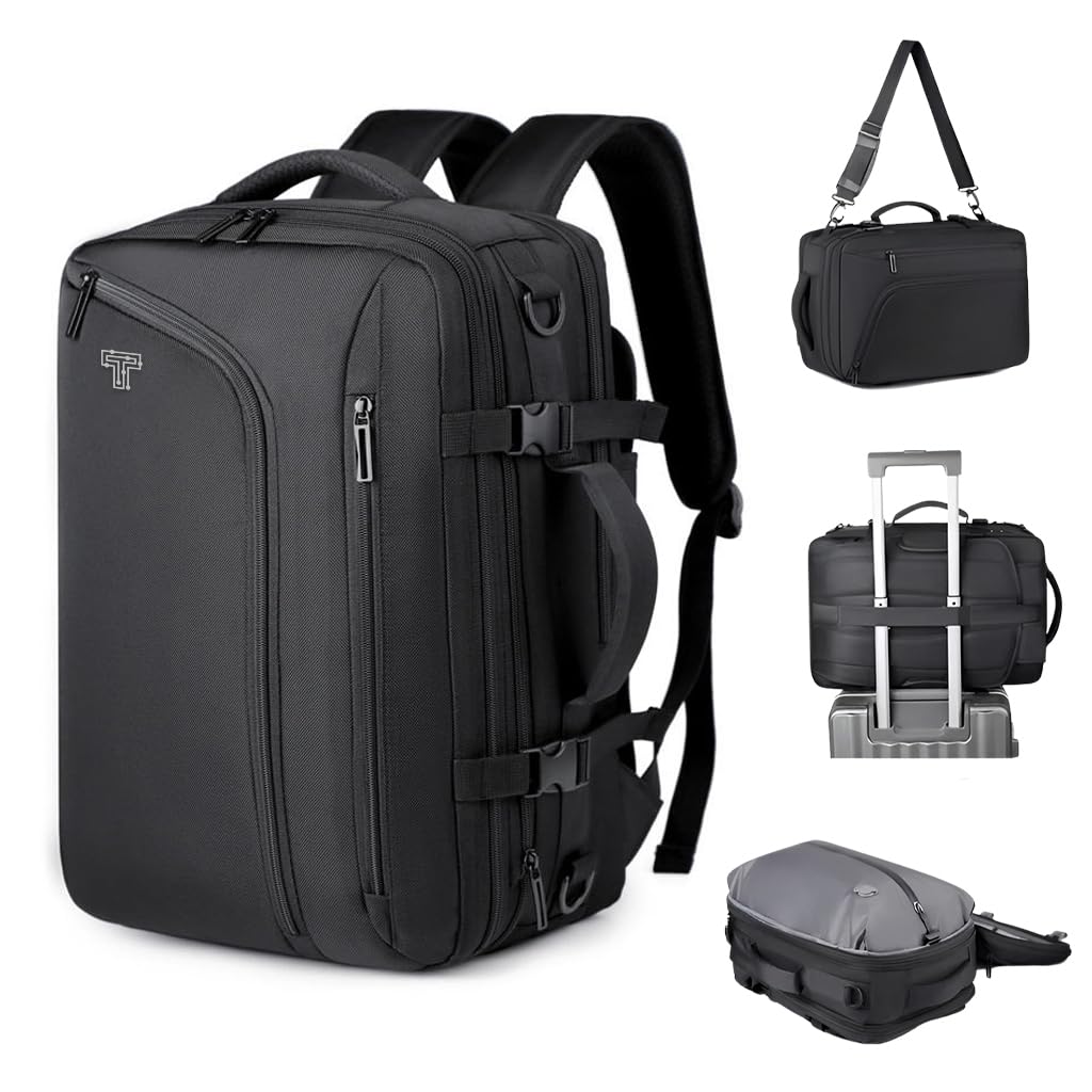 tecphile Airbag Vacuum Compression Backpack Laptop Bag 36L-55L Expandable, fit for 17.3” Laptop with Electric Air Pump, Water-Resistant, Convertible Travelling Duffle Bagpack, Detachable Sling-picture-29