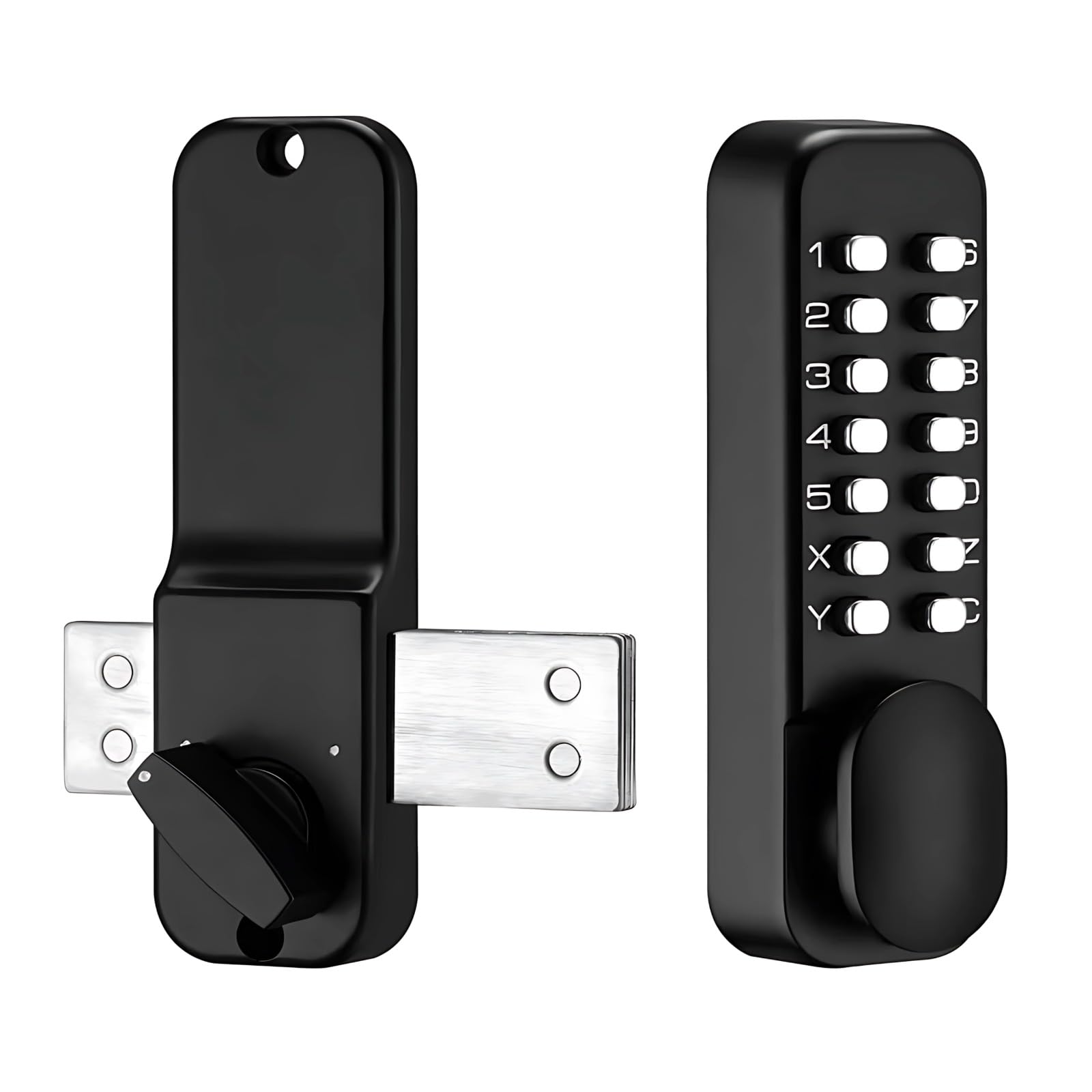 Cerradura mecánica sin llave, cerradura de código de metal resistente para puertas y villas al aire libre, cerraduras de puerta al aire libre con teclado, diseño sin batería, fácil instalación, 7.9 x