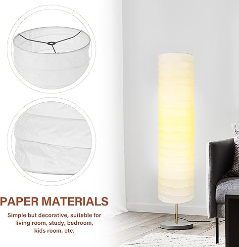 Miniatura 9 de Pantalla de lámpara de papel, pantalla de lámpara de pie, pantalla de papel de arroz, 37.4 x 8.66 pulgadas, repuesto para sala de estar, hogar,