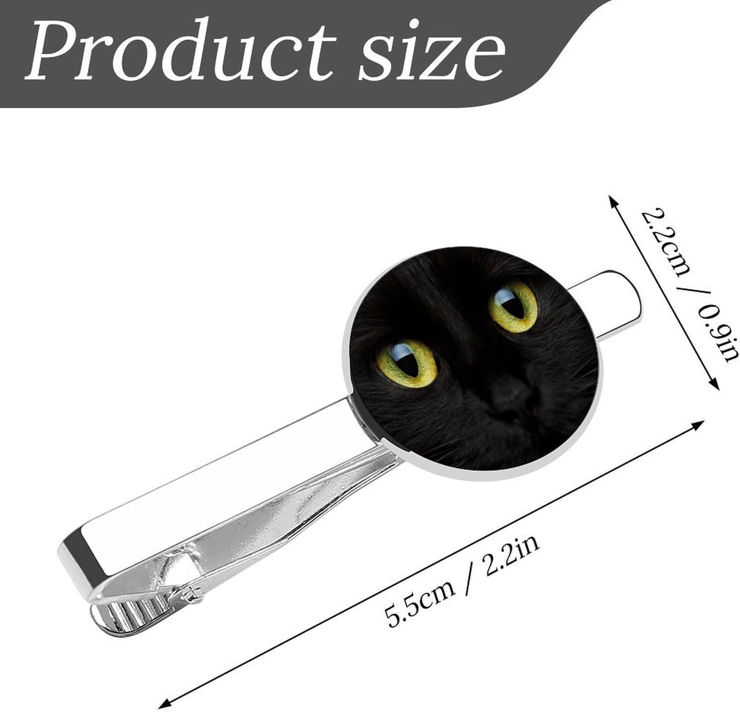 Yellow-Eyed Black Cat Tie Clip Fashion Jewelry Necktie Pin for Wedding Busiess Office Accessories