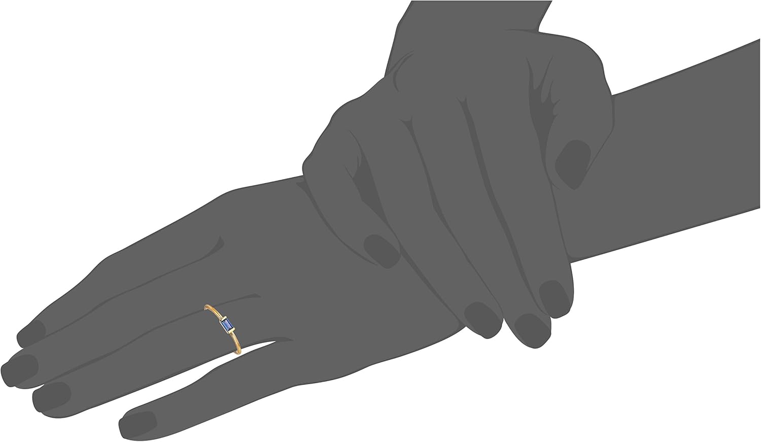 Amazon Essentials 18K Yellow Gold Plated Sterling Silver Cubic Zirconia Fashion Stackable Ring - Image 2