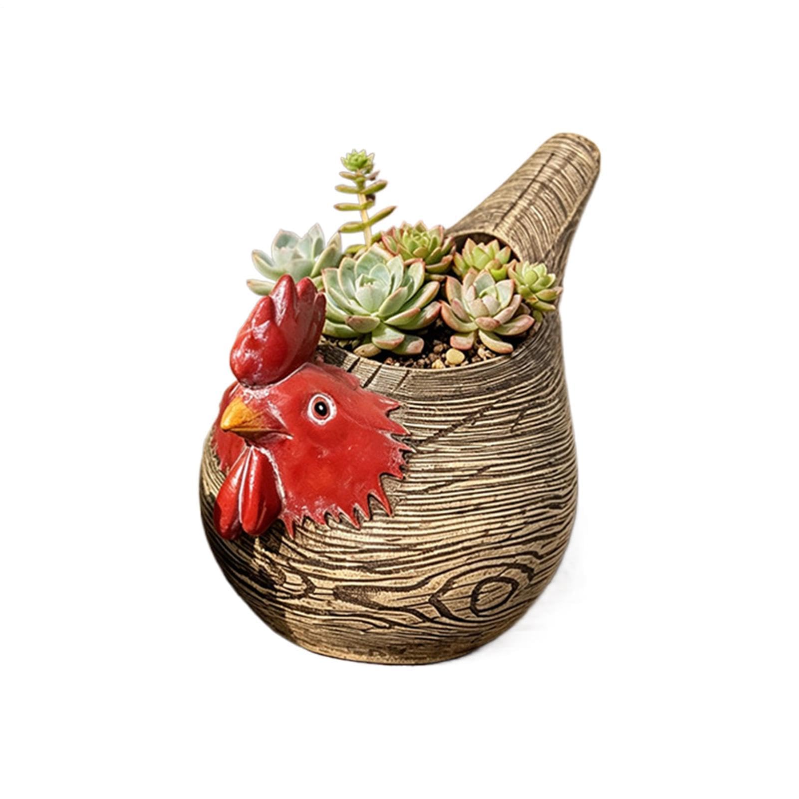 Pot de fleurs en résine poulet figurine de jardin balcon monstera