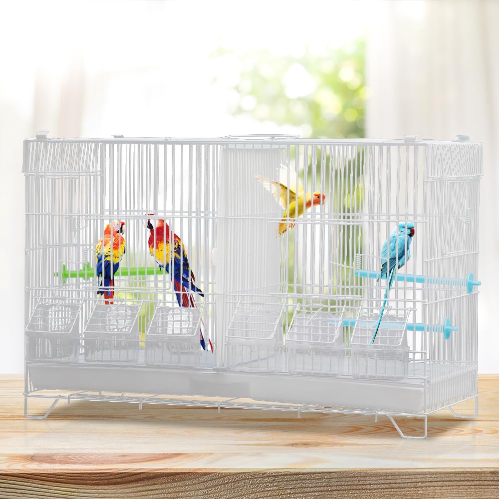 Aviario Interior Jaula de pájaros Exterior de Metal para periquitos, pinzones inseparables Canarios con Red de separación, Bandeja de cajón, Jaula de Loro Mediano y pequeño, 60 x 26 x 39,5 cm