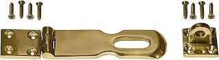 Polished Solid Brass Hasp Set - Furniture Drawers Cabinet Doors Chest Box Lids Padlock (Brass)