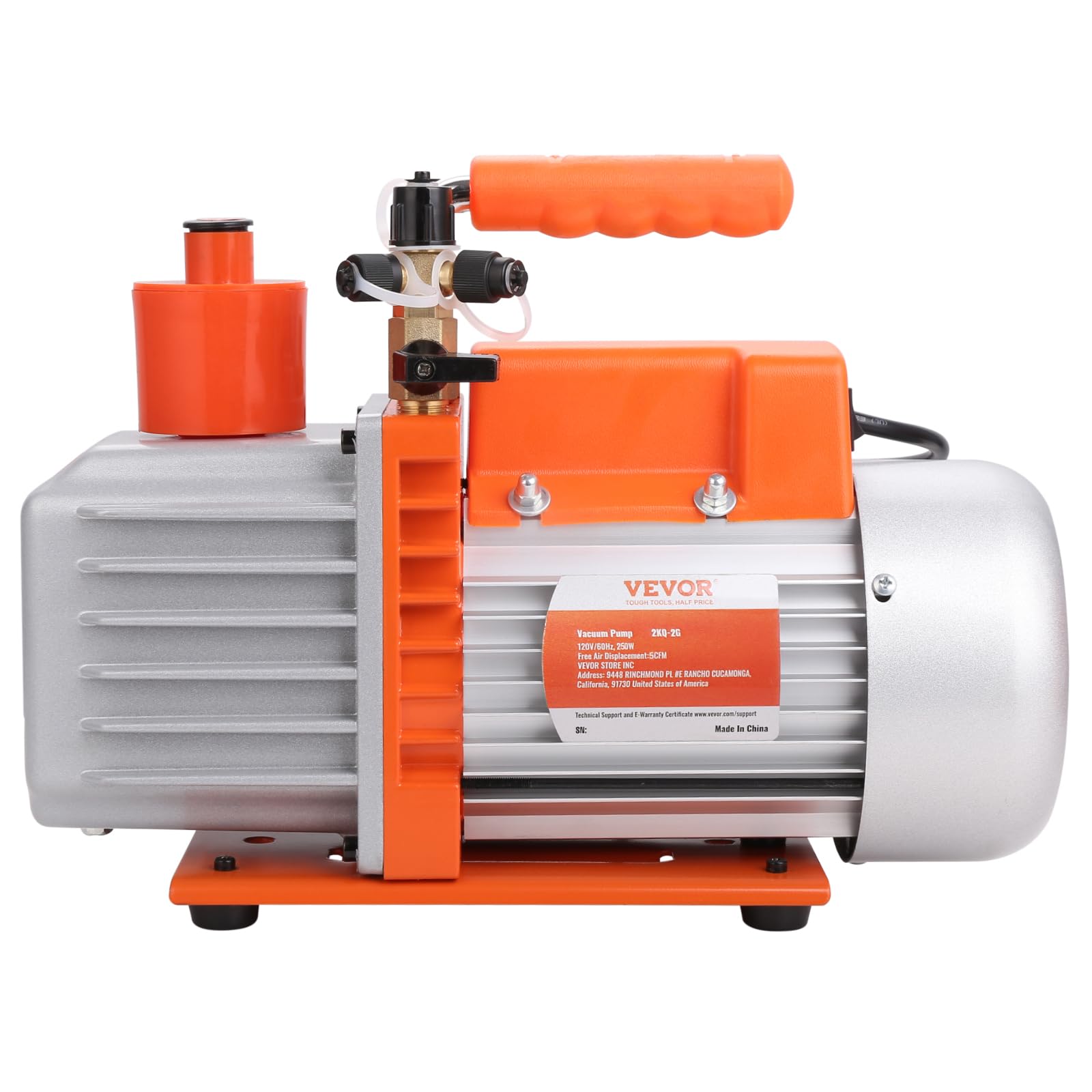 VEVOR Obrotowa łopatkowa pompa próżniowa 320 x 125 x 230 mm 2-stopniowa klimatyzacja pompa próżniowa, 280 W 142 l/min, naprawa HVAC, konserwacja chłodzenia, odgazowanie żywicy
