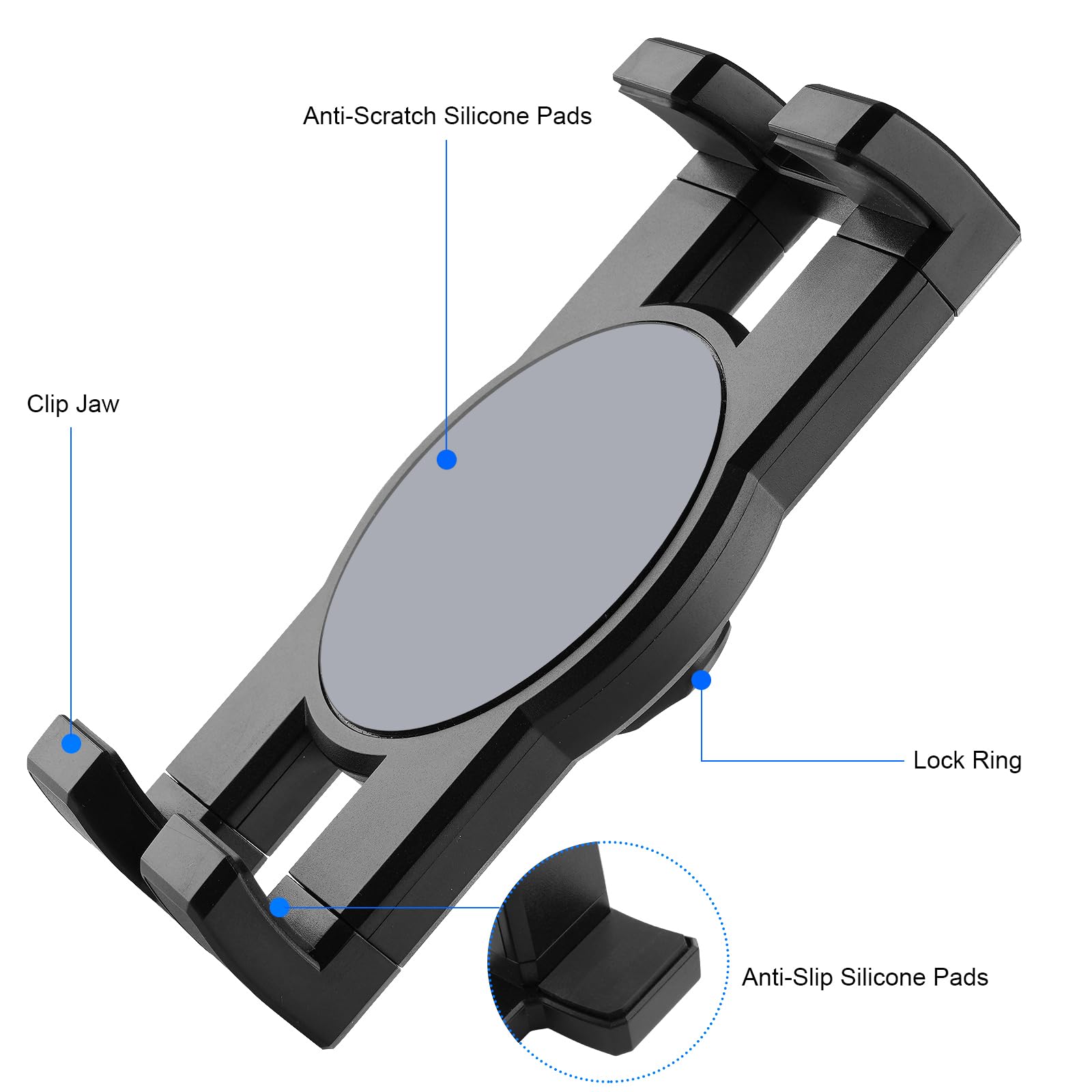 Mippko Universal Tablet Stand and Phone Holder Adapter Replacement with 0.669 inch / 17mm Ball Head Socket Joint for Tablet/iPad/Nexus/LG G Pads/e-Reader/Switch/iPhone,Multi-Angle Adjustable,Grey