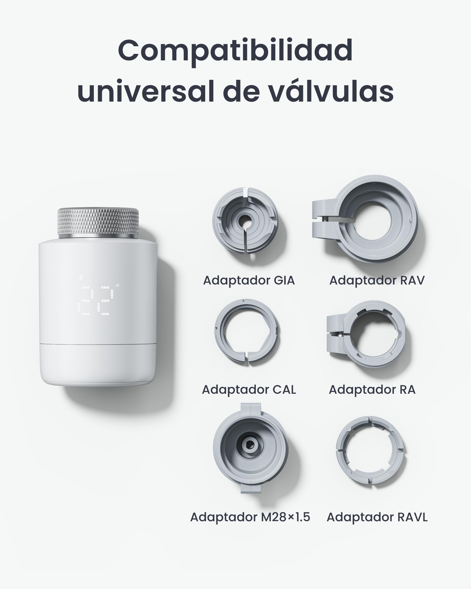 SwitchBot Termostato Inteligente para Radiador, Bluetooth, Control por App y Temporizador, bajo Consumo, fácil instalación, Compatible con Alexa, Apple Home y Google Home (Requiere SwitchBot Hub)