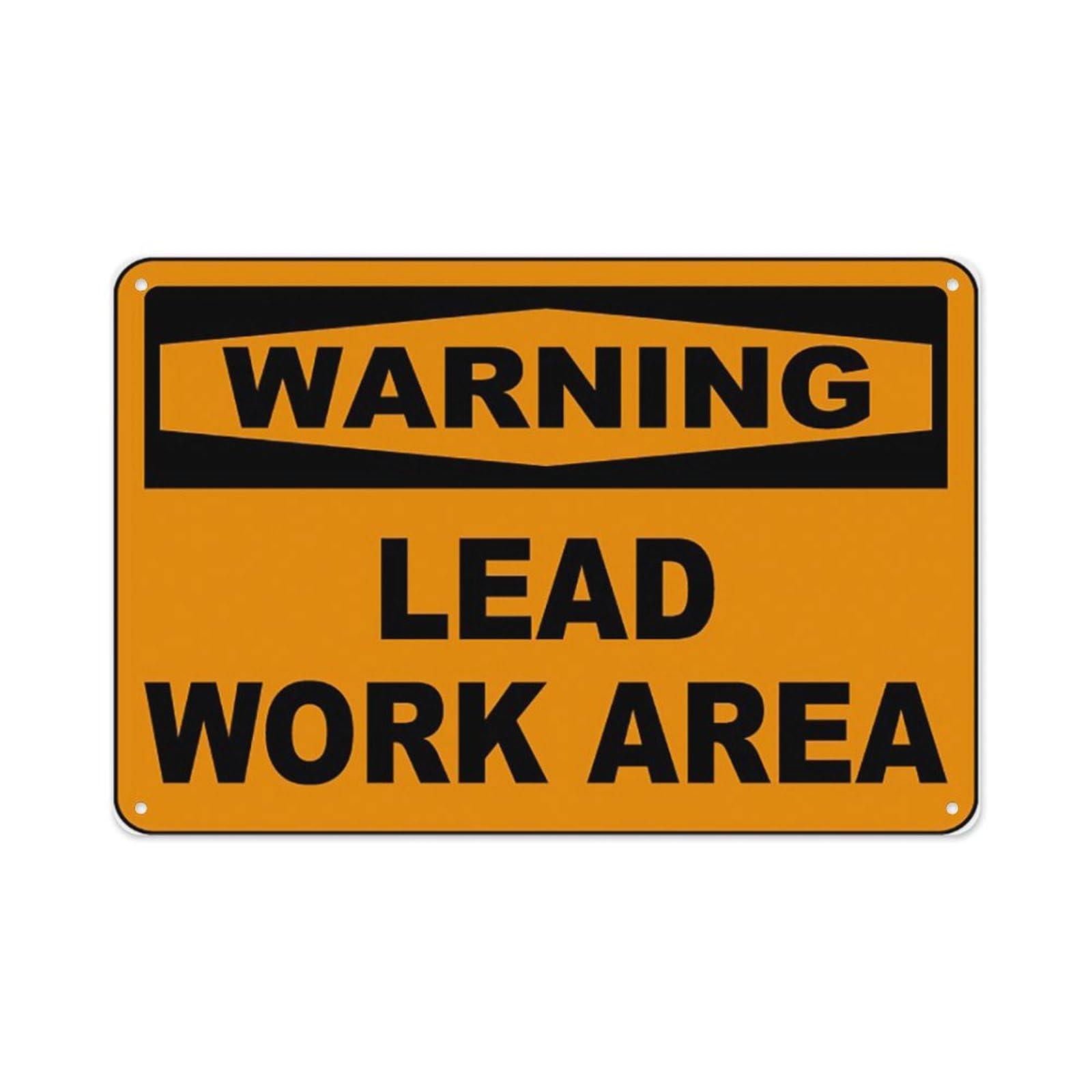 peiyeety Warning Lead Work Area Sign Aluminum Tin Warning Signs For Home Outdoor Garden 8X12 Inches