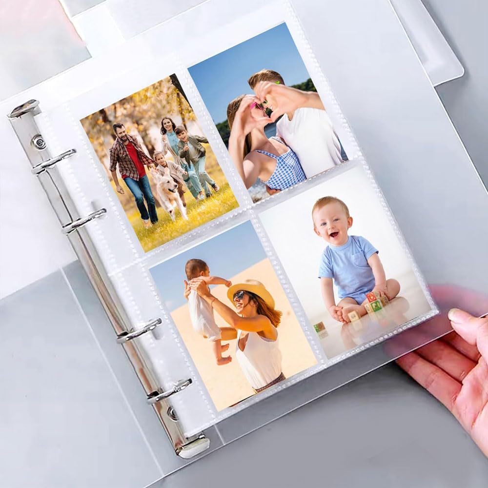 100 Pack 800 Protège Page Photo A4,Pochette Pochette Pour Carte PostaleA4,Pochettes Transparentes A4 Pour Photos,Protège Page Photo Double Face,Pochettes Pour Cartes Postales (100 Pack)