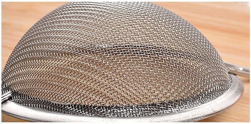ENGENDER Strainer with Handle Pasta Strainer Multi-Functional Mesh, Fine Stainless Steel Soup Skimmer Spoon Strainers with Comfortable Non Slip Handles Kitchen Tools(Small)