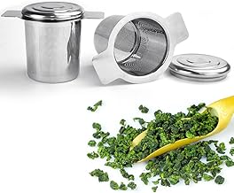 2 x Stainless Steel Tea Filter Infuser Tea Cup Tea Strainer Filter Fine Hole with Two Tabs and Universal Lid for Mug/Cup/Teapot/Glass