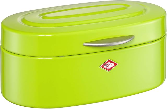 Wesco Single Elly Bread Bin, Steel, Lime Green, 32 x 19.4 x 14 cm