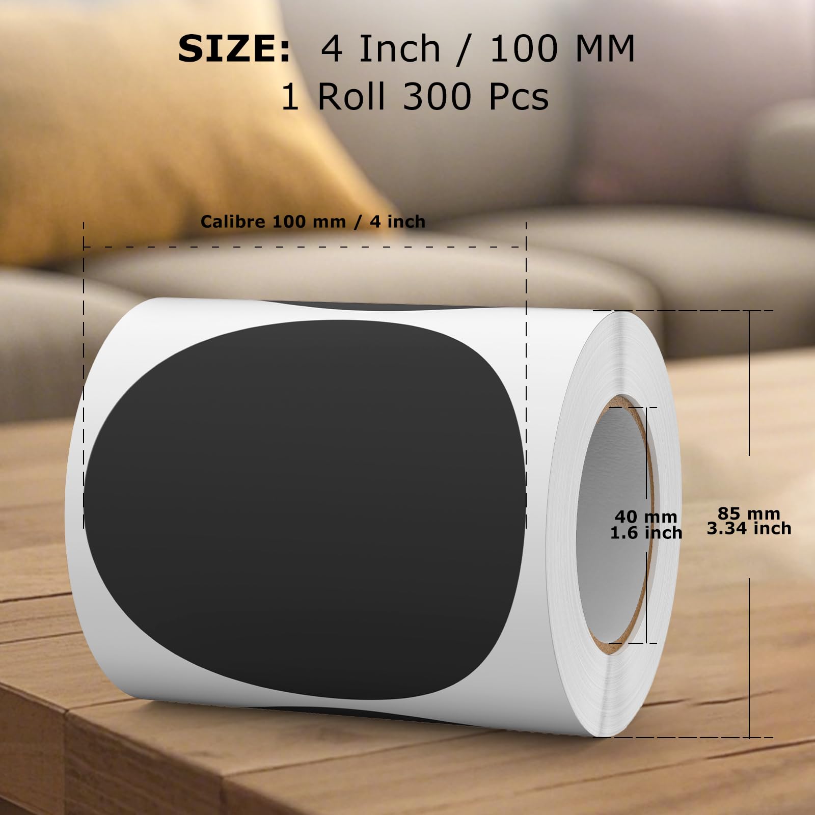 FINDAT 300PCS Black Round Labels 100mm Colour Coding Circle Stickers Vinyl Removable Waterproof Large Decals for Floor Moving Box Warehouse - Image 2