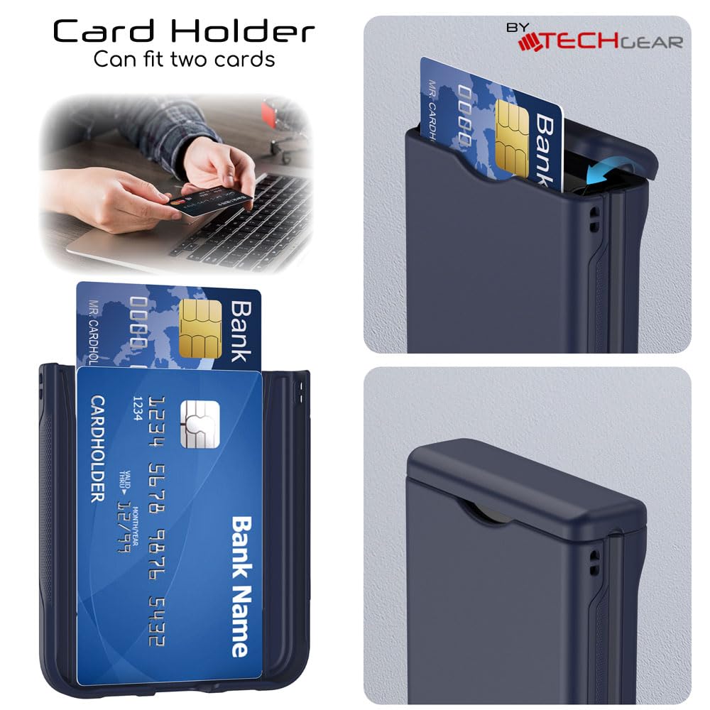 TECHGEAR Coque Samsung Galaxy Z Flip 6 avec porte-cartes Protection robuste Bleu