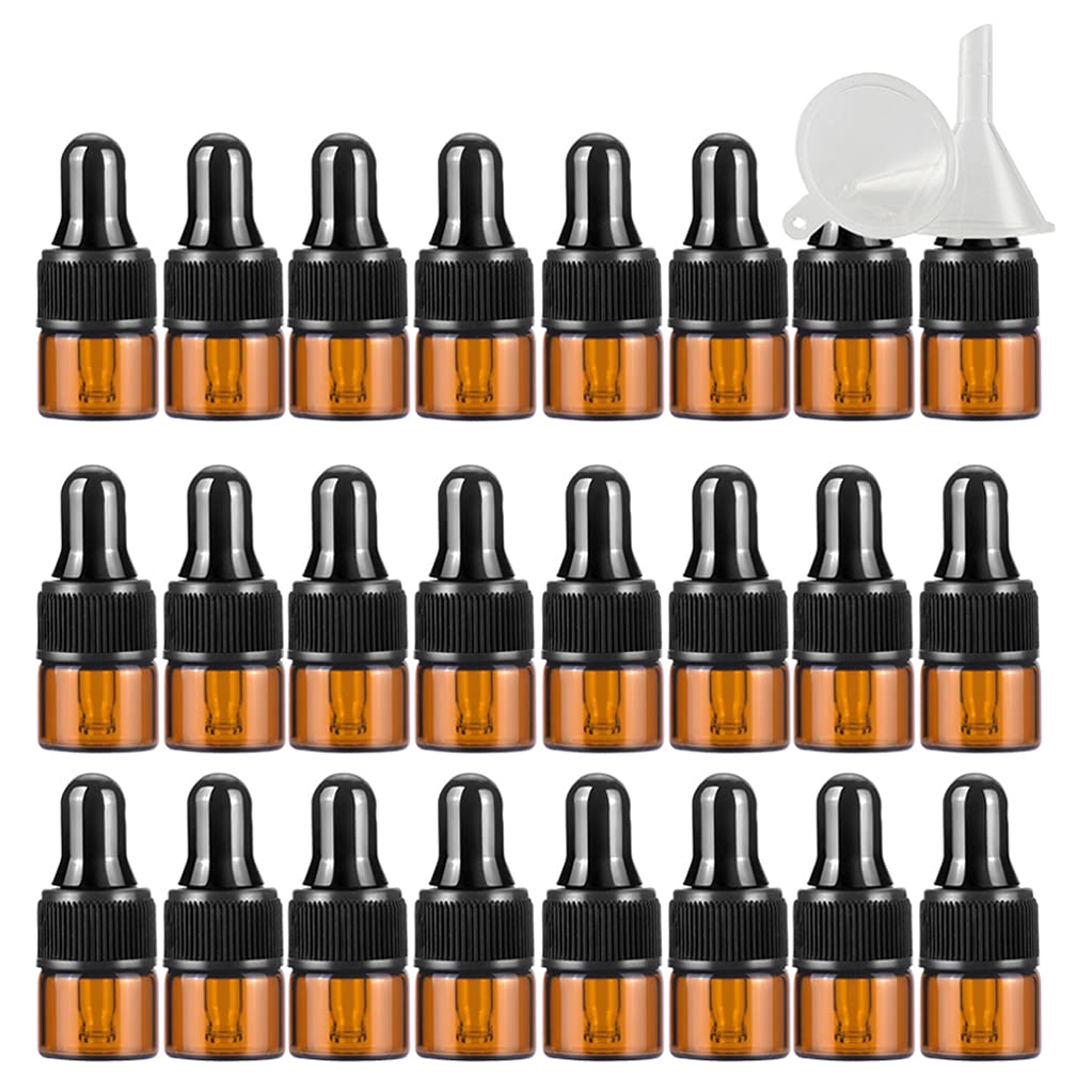 Sprühflasche aus Kunststoff, 100 Stück, 1 ml, Mini-Tropfer aus Braunglas mit Glaspipetten für ätherische Öle, Aromatherapie-Mischungen, Parfüm, Schönheitswerkzeuge, Kosm