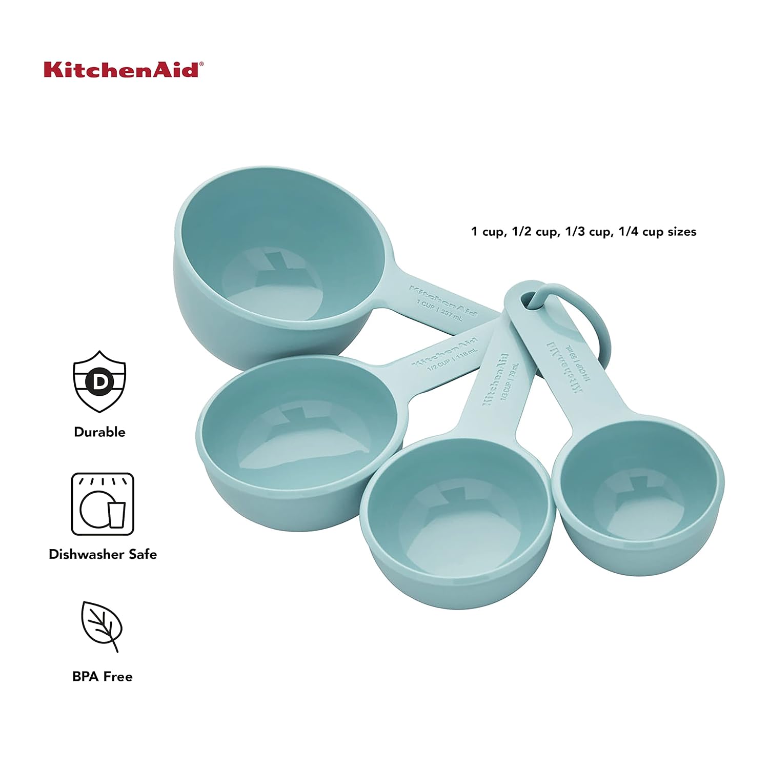 KitchenAid Measuring Cups, Set of 4 Aqua Sky - Image 4