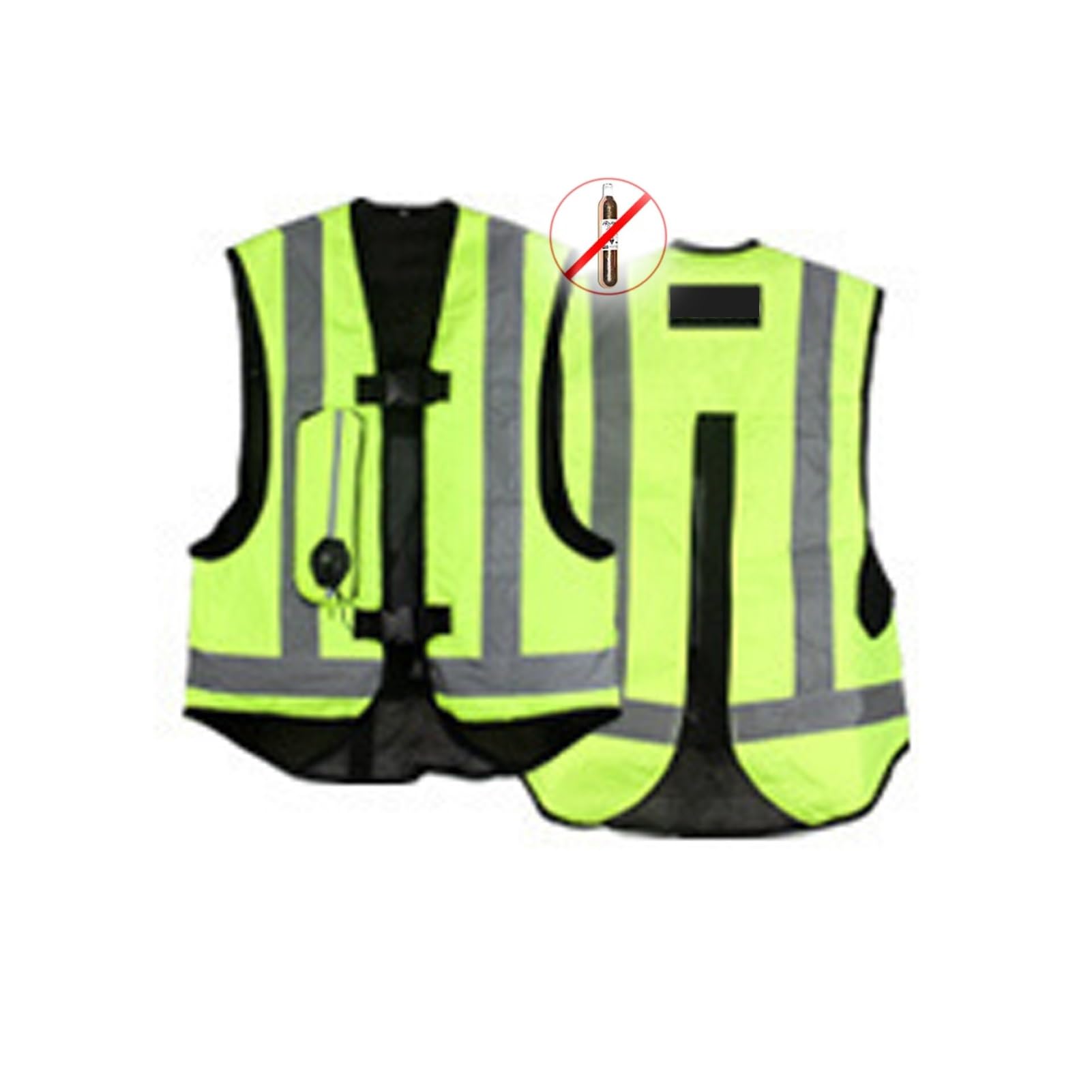 Chaleco De Airbag De Motocicleta Liviano Chaqueta Protectora De Motocicleta Reflectante 0.2 Segundos Disparan Bolsas De Aire No Equipado Con Caja De Tinta De CO2(Green,Large)