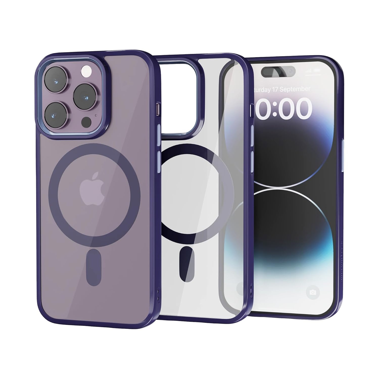 amazon basics iPhone 14 Pro Case, Compatible with MagSafe, Scratch-Resistant, Thin and Slim, Classic Shockproof Military
