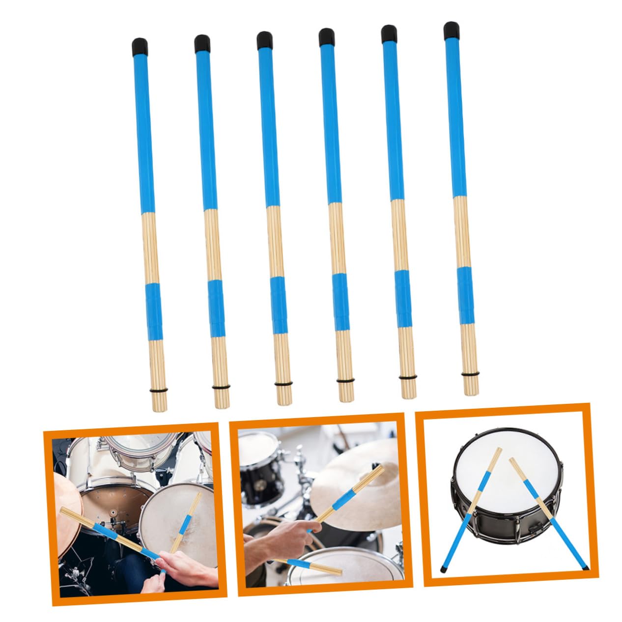 Wakauto 3 Pack Drum Brush Set Bass Drum Brush for Drums Percussion Instrument Drumstick Musical Instrument Accessories Accessories