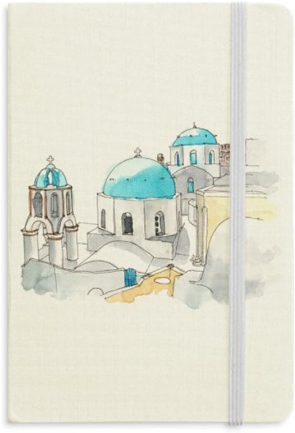 Imerovigli Village in Santorini Greece Notebook Fabric Hard Cover Classic Journal Diary A5