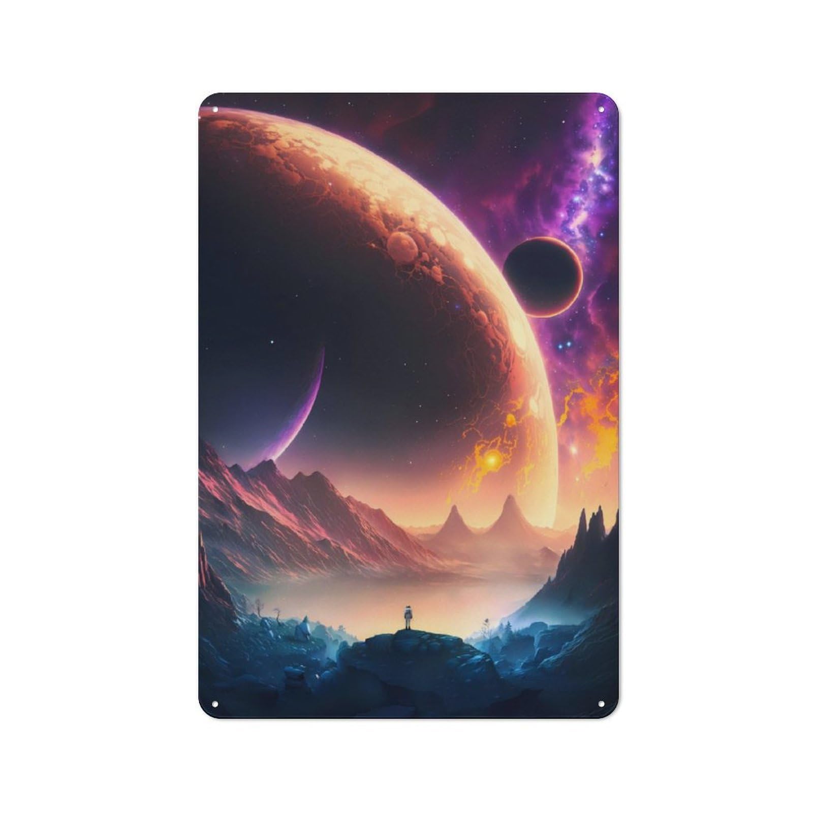 Junmoney Cosmos Unveiled Landscape Vintage Tin Sign 30X20cm With For Guest Room Or Hallway, For Collectors Decorating Guest Rooms And Hallways