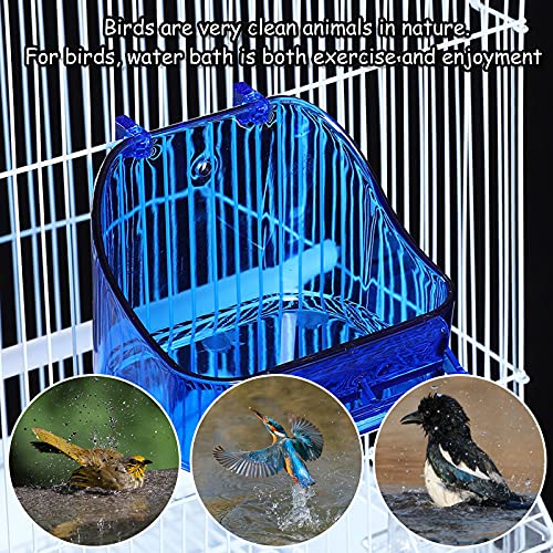 2x Hängende Vogelbadewanne - Kristall Klare Badebox Für Käfig