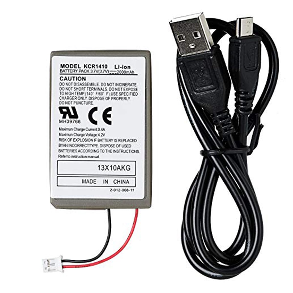 Batteria compatibile per controller PS4 DualShock 4 (CUH-ZXTIE o CUH-ZCTIU)- Modello KCR1410-2000 mAh - Viene fornito con cavo