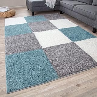 THE RUGS Area Rug  Modern Luxury Shaggy Rug, Multicolour Pattern Carpet, Ultra Soft for Bedroom, Living Room, Kids Room, (60x110 cm, Green)