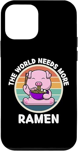 iPhone 12 mini Vintage Kawaii Pig The World Needs More Ramen Lover Case