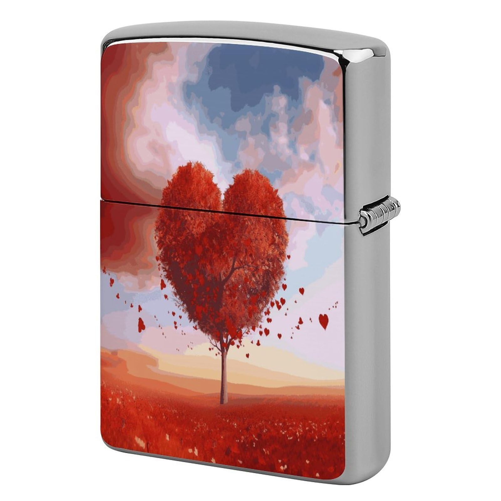 Btcowzrv Style Heart Tree Metal Lighter Case Sleeve Cover Holder