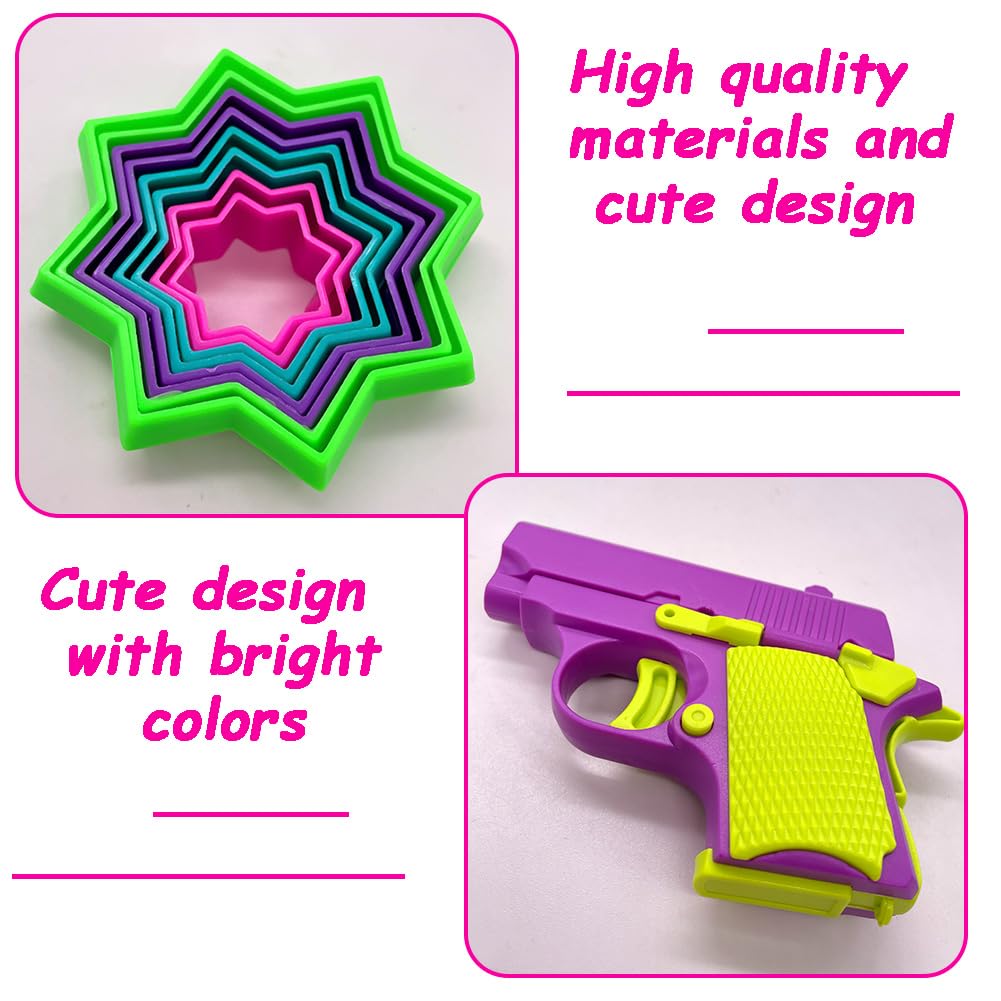 Jouet Anti-stress Pistolet Imprimé 3D - Fidget Gyroscopique - Pour Bureau Et Poche - Cadeau Original