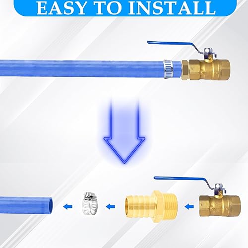Miniatura 3 de SDTC Tech Paquete de 2 accesorios de púas de manguera de latón de 14 pulgadas de púa x 14 pulgadas NPT macho adaptador de accesorios de tubería