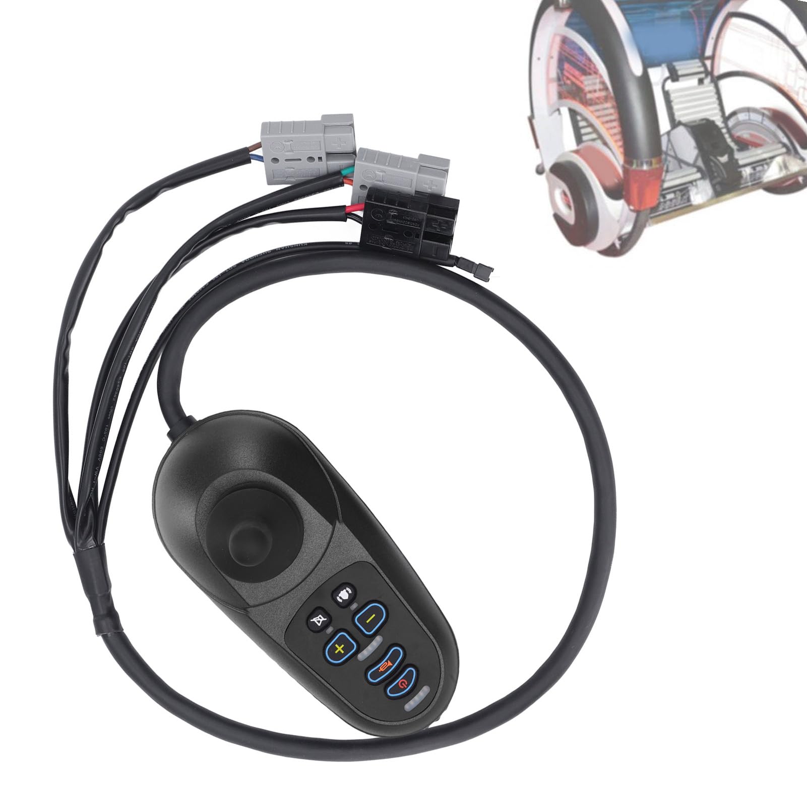 YWBL-WH Controlador de Silla Eléctrica 50A Joystick Universal con Conector de Freno Magnético y Control Remoto para Sillas de Ruedas y Scooters de Movilidad
