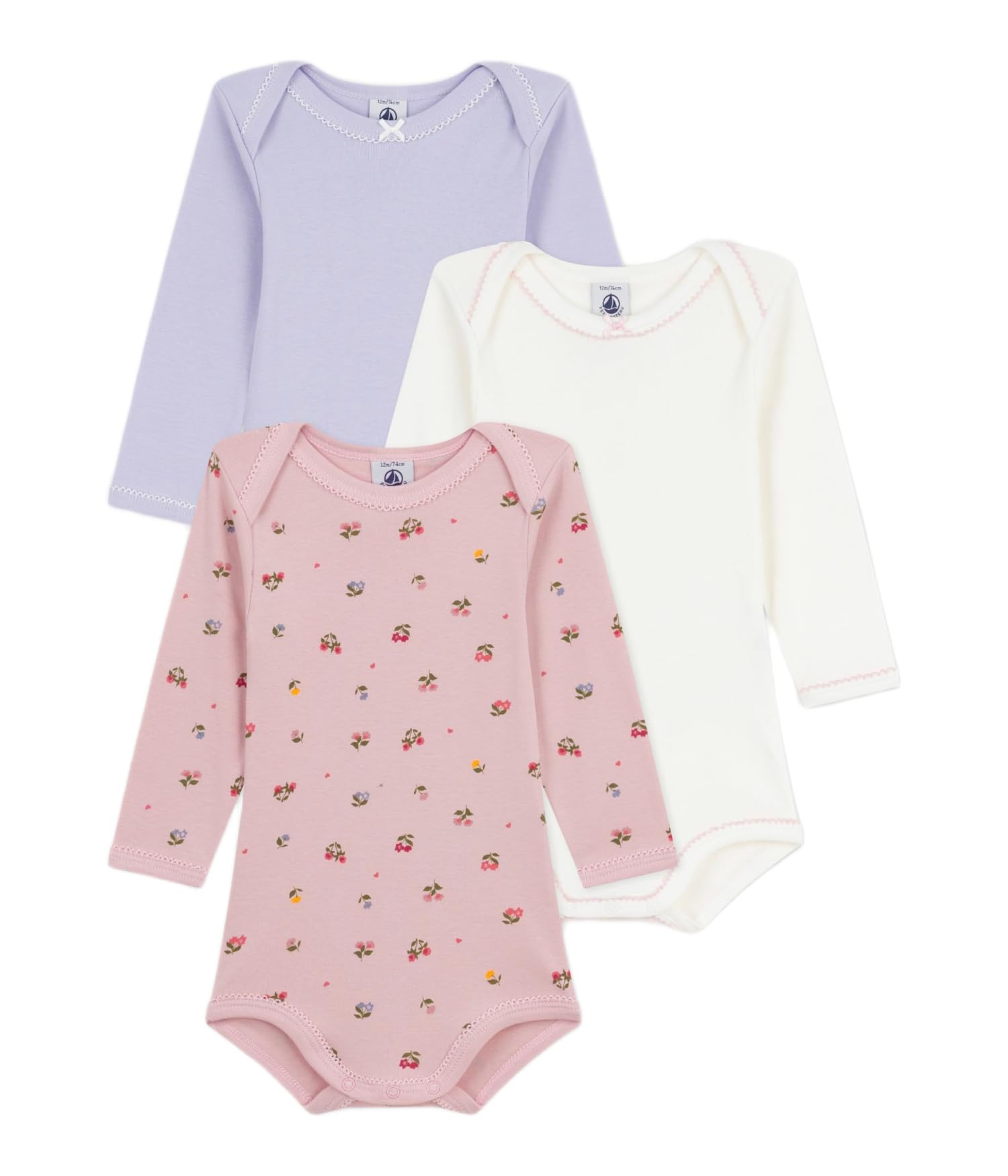 Petit Bateau Zestaw X3 Bod Bielizna DZIEŃ Mixed Baby (zestaw 3 sztuk)